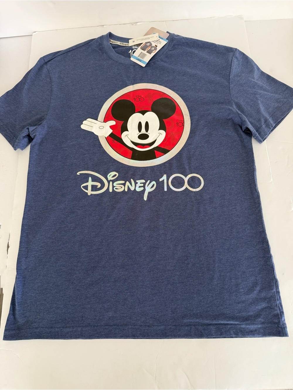 Disney D100 100th Anniversary Mickey Mouse Blue Graphic Tee Medium NWT